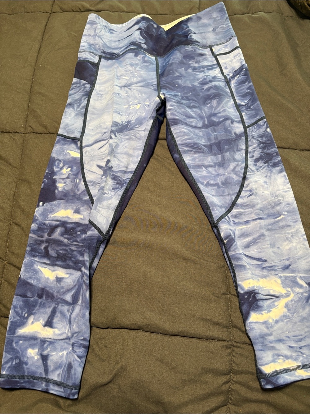 ZYIA Blue Marble Print Leggings